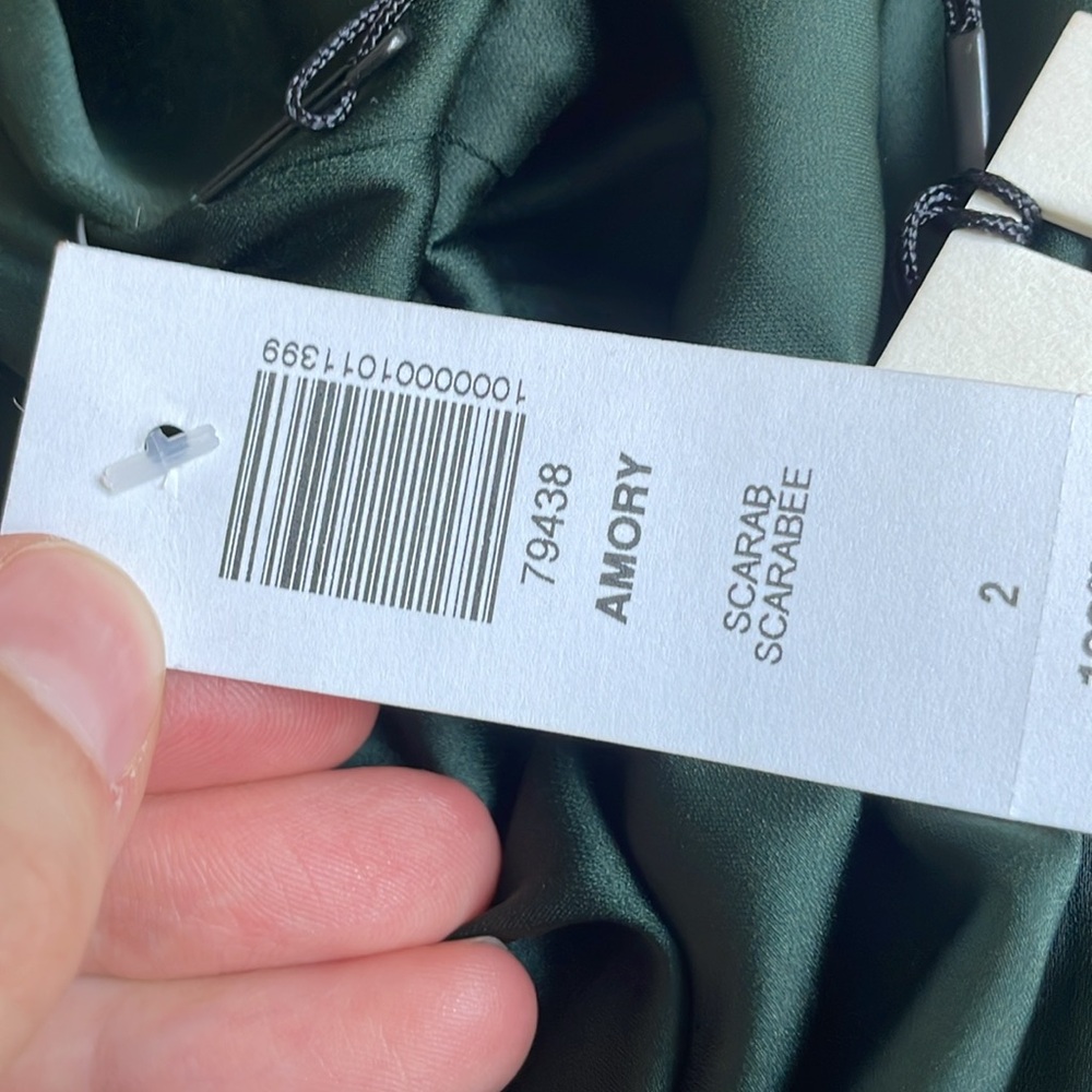 Aritzia Forest Green Satin Midi Dress - Picture 5 of 5